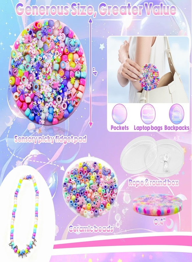 aeloer Picky Pad Fidget Toy with Macaron Color - 4" Large Sensory Skin Picking Relief for Adults, Anxiety Stress Relief & Trichotillomania Aid, DIY Bracelet Making, Gifts for Christmas, Valentine - Image 5